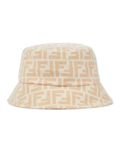 Cappello da pescatore in lana e seta FFFendi in Lana di colore Bianco | Lyst