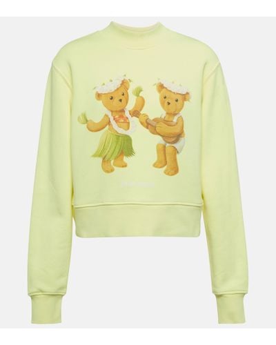 Palm Angels Sweat-shirt Dancing Bears en coton - Jaune