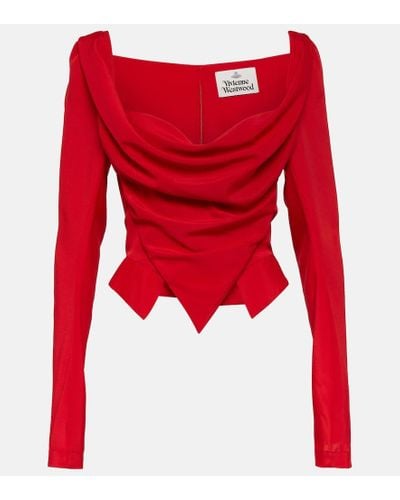 Vivienne Westwood Top Sunday de crepe drapeado - Rojo
