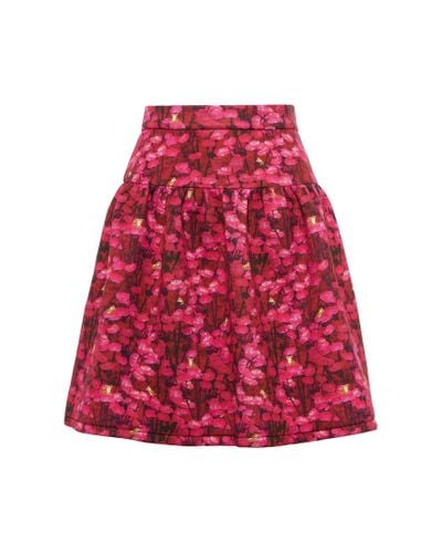 Max Mara Minifalda Gubbio de punto fino floral - Rojo