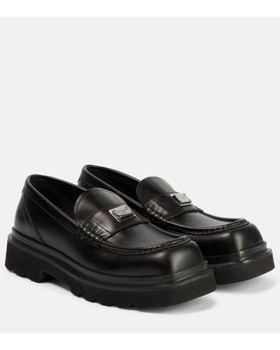 Dolce & Gabbana Logo Leather Loafer - Black