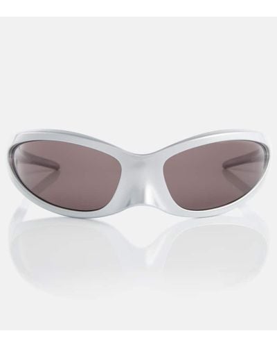 Balenciaga Skin Oval Sunglasses - Gray