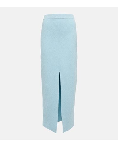 Nanushka Cotton-blend Terry Midi Skirt - Blue