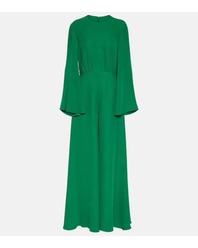 Valentino Cady Couture Silk Jumpsuit - Green