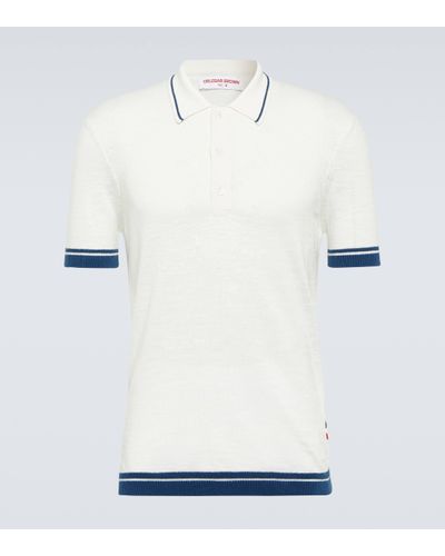 Orlebar Brown Maranon Cotton And Linen-blend Polo Shirt - White