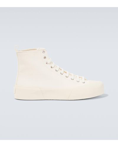 Jil Sander High-top Canvas Trainers - Natural