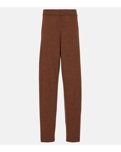 Lemaire High-rise Straight Wool Pants - Brown