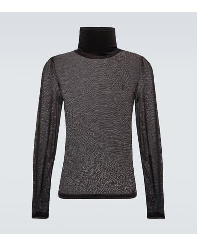 Saint Laurent Silk Turtleneck Sweater - Black