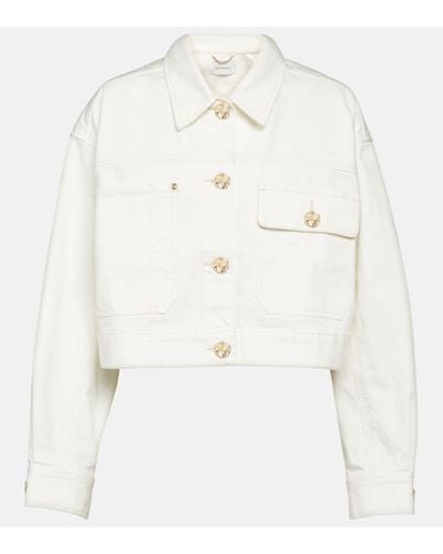 Zimmermann Matchmaker Cropped Denim Jacket - White