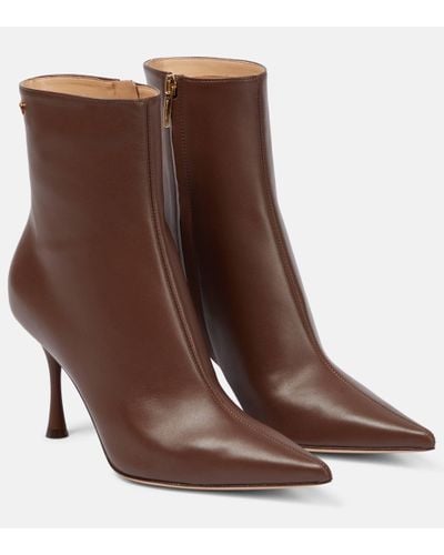 Gianvito Rossi Bottines Dunn en cuir - Marron