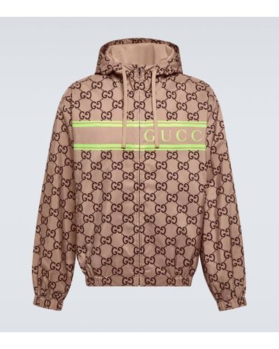 Gucci GG Printed Hoodie - Brown