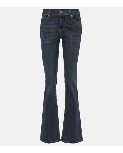 7 For All Mankind Mid-Rise Bootcut Jeans - Blau
