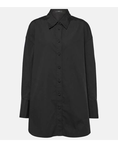 JOSEPH Camisa Berton de popelin de algodon - Negro