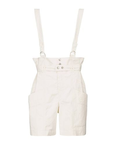 Isabel Marant Effie Linen And Cotton Suspender Shorts - White
