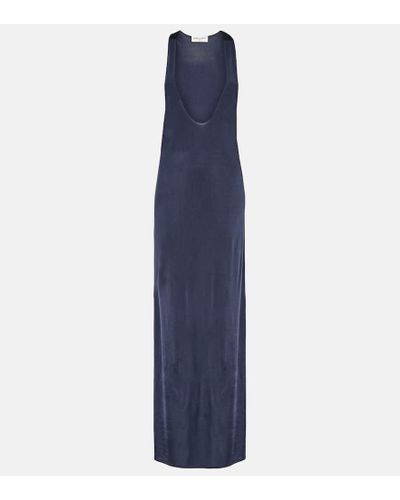 Saint Laurent Jersey Maxi Dress - Blue