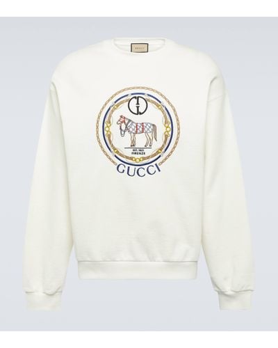 Gucci Sweat-shirt GG brode en coton - Blanc