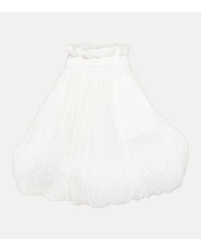 Noir Kei Ninomiya Ruffled Cupro-blend Midi Skirt - White