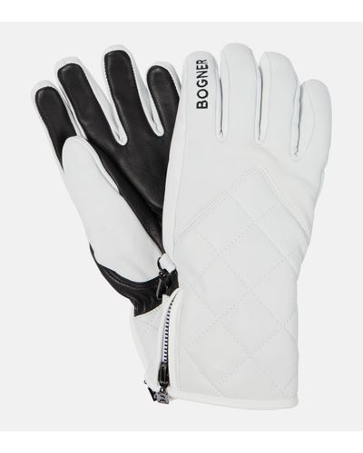 Bogner Dana Quilted Leather Ski Gloves - White