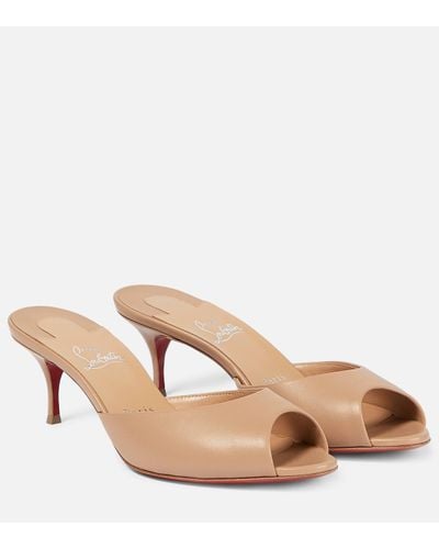 Christian Louboutin Me Dolly Leather Mules - Natural
