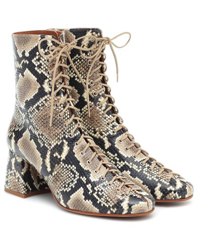 BY FAR Ankle Boots Becca aus Leder - Natur