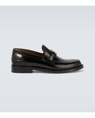 Burberry Polished Leather Loafers - Black