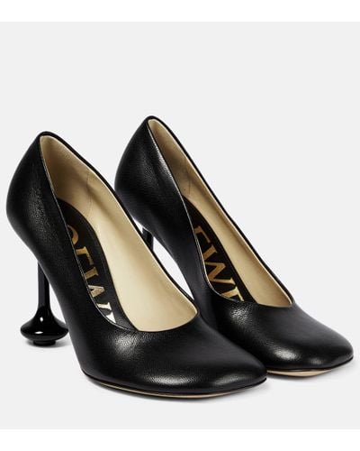IRO Toy Contrast-sole Leather Heeled Courts - Black