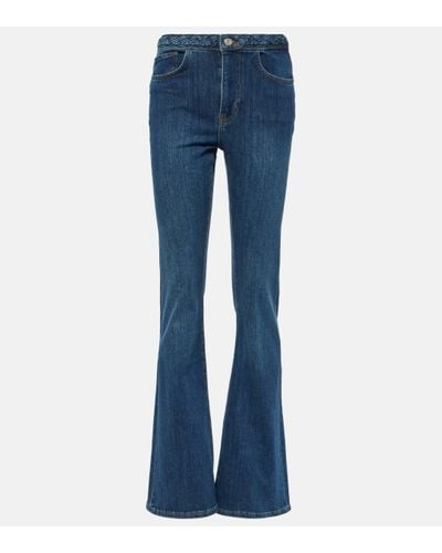 FRAME Braided High-rise Flared Jeans - Blue