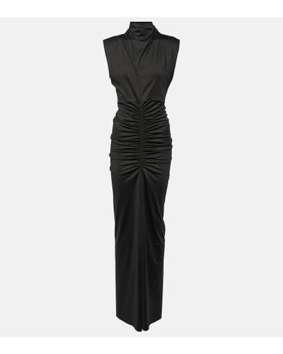 Victoria Beckham Ruched Jersey Gown - Black