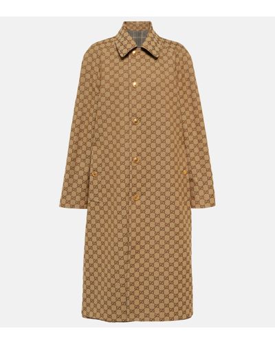 Gucci Reversible Checked Linen And Wool Coat - Multicolour