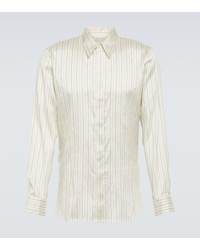 Dries Van Noten Camisa de seda y algodon - Blanco