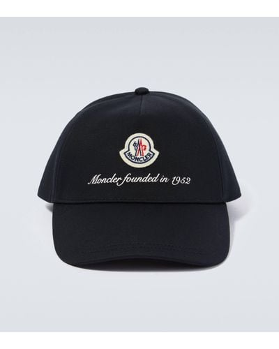 Moncler Logo Cotton Baseball Cap - Black