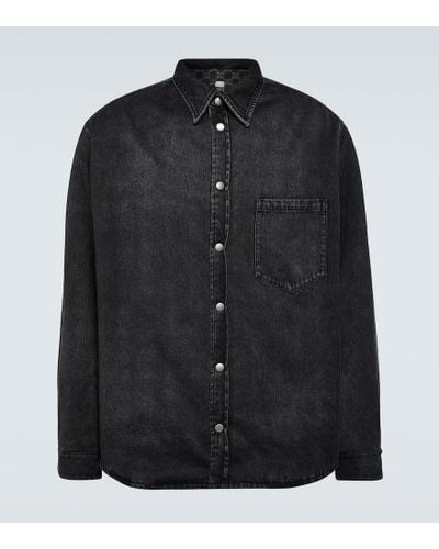 Gucci Camicia reversibile di jeans e flanella GG - Nero