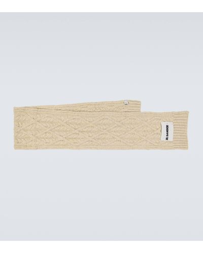 Jil Sander Cable-knit Wool Scarf - Natural