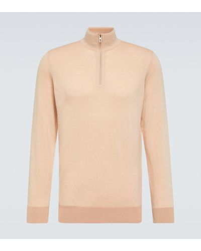 Loro Piana Roadster Cashmere Half-zip Sweater - Natural