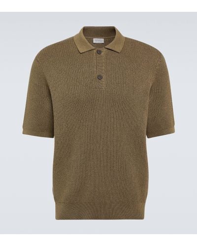 Sunspel Melrose Knitted Cotton Polo Shirt - Green