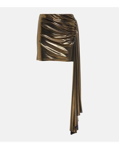 Blumarine Draped Metallic Miniskirt