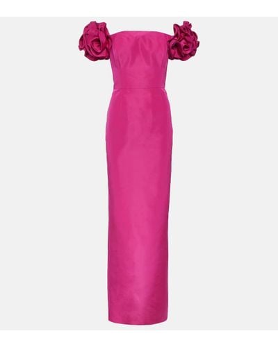 Carolina Herrera Off-Shoulder-Robe aus Seide - Pink