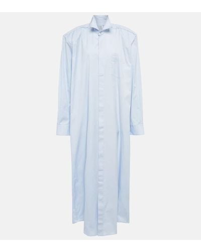 Vetements Deconstructed Cotton Shirt Dress - Blue