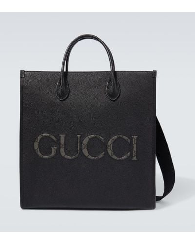 Gucci Medium Leather Tote Bag - Black
