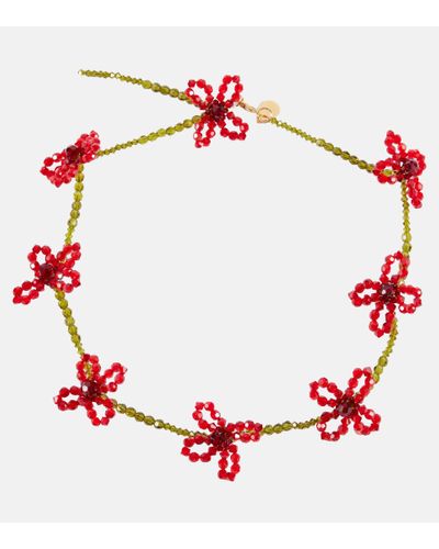 Simone Rocha Verzierte Halskette - Rot