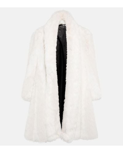 Balenciaga Bb Faux Fur Coat - White