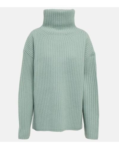 JOSEPH Ribbed-knit Wool Turtleneck Sweater - Green