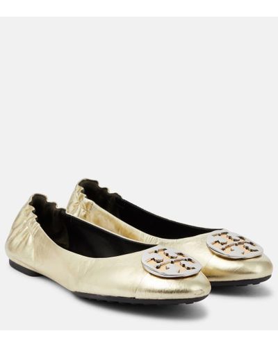 Tory Burch Ballerinas Claire aus Metallic-Leder - Mettallic