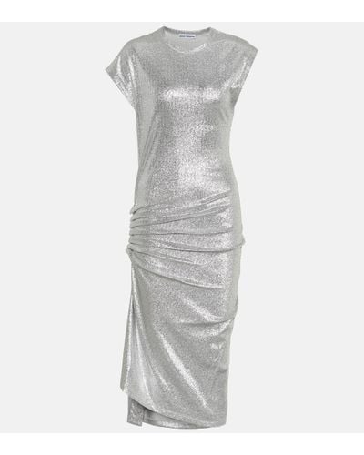 Rabanne Metallic Jersey Dress - Grey