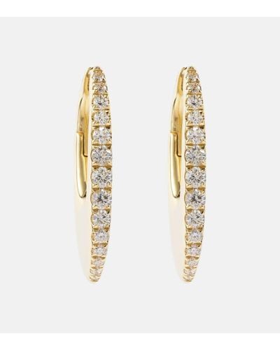 Melissa Kaye Lulu Medium 18kt Gold Hoop Earrings With Diamonds - Metallic