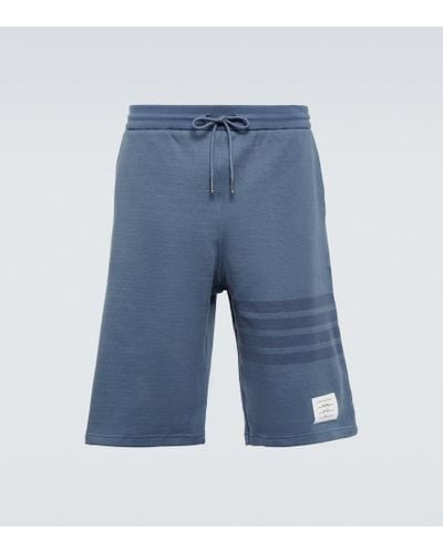 Thom Browne Shorts 4-Bar de algodon - Azul