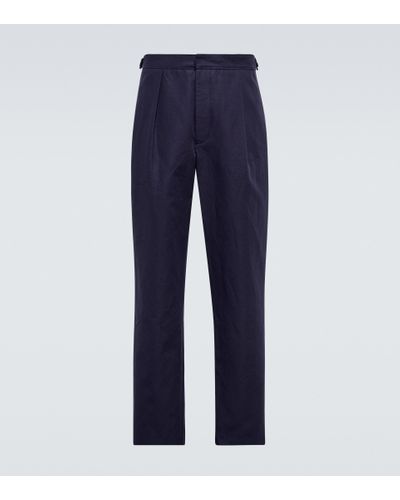 King & Tuckfield Pantalones de lino y algodon - Azul