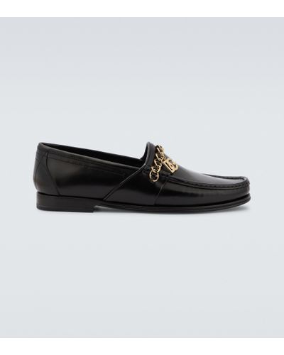 Dolce & Gabbana Verzierte Loafers DG aus Leder - Schwarz