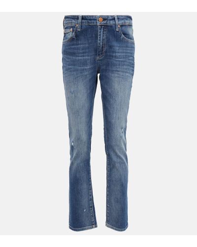 AG Jeans Jeans cropped Mari de tiro alto - Azul