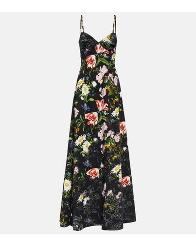 Oscar de la Renta Sleeveless Floral Print Gown - Multicolour